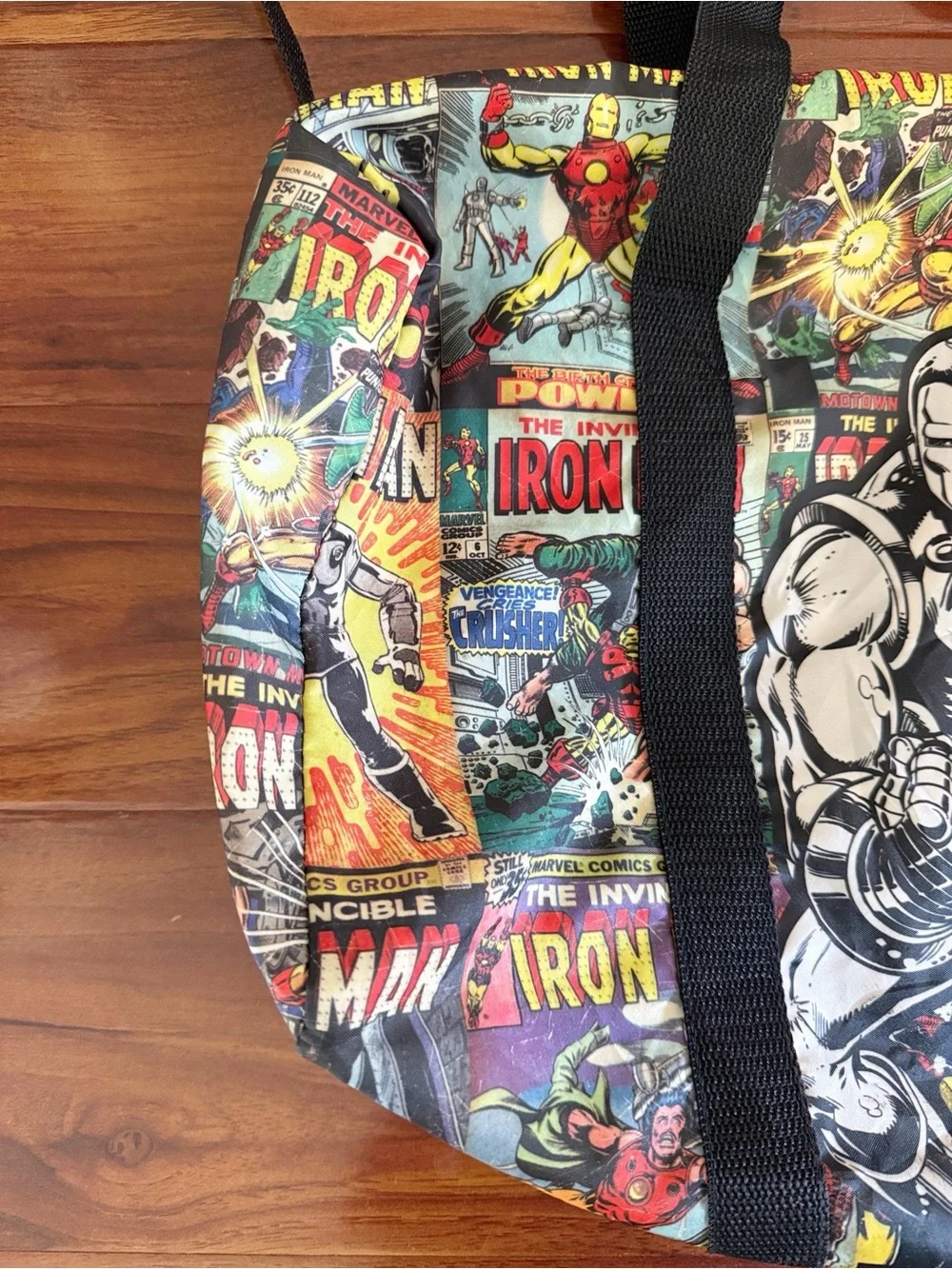 Entertainment Earth Marvel Iron Man Comic Book Print Duffle Bag Overnight Travel